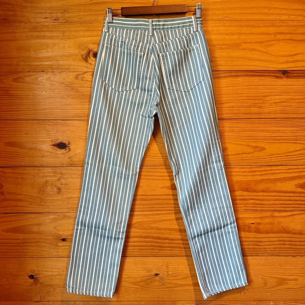Reformation Cynthia Striped High Rise Straight Jeans Metro Stripe 25 NWT Denim - Picture 3 of 11